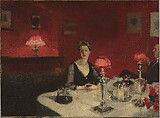 Le Verre de Porto (A Dinner Table at Night), John Singer Sargent (American, Florence 1856–1925 London), Oil on canvas, American